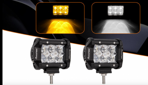 Par De Faros Leds Cree 4D Doble Color - Imagen 2
