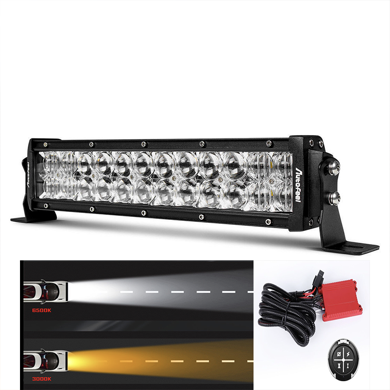 Barra led bicolor a control remoto blanco/ambar 12