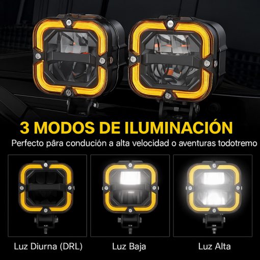 Par de faros led  4" 90w Quadrabeam PRO - Imagen 10