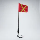 Antena Led Whip Bandera Ambar De 1.20 Minería con resorte
