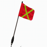 Antena Led Whip Bandera Ambar De 1.20 Minería con resorte